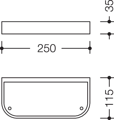 HEWI Ablage „Serie 477“ in 25 × 3,5 × 11,5 cm