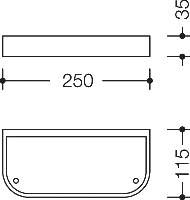 HEWI Ablage „Serie 477“ in 25 × 3,5 × 11,5 cm HEWI Ablage „Serie 477“ in 25 × 3,5 × 11,5 cm
