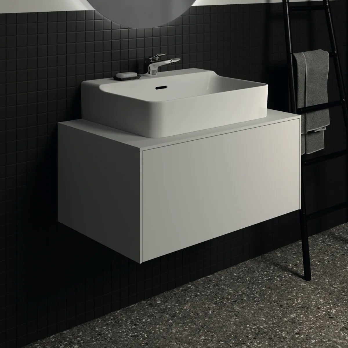 Ideal Standard Waschtischunterschrank „Conca“ 80,2 × 37 × 50,5 cm Weiß matt lackiert Ideal Standard Waschtischunterschrank „Conca“ 80,2 × 37 × 50,5 cm Weiß matt lackiert