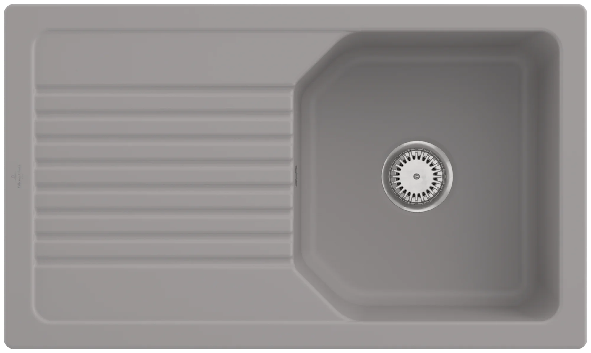 Villeroy & Boch Linara Einbauspüle Rechteck Fossil CeramicPlus TitanCeram 860x510 mm, 200 mm Höhe, Handbetätigung, reversibles Hauptbecken Villeroy & Boch Linara Einbauspüle Rechteck Fossil CeramicPlus TitanCeram 860x510 mm, 200 mm Höhe, Handbetätigung, reversibles Hauptbecken