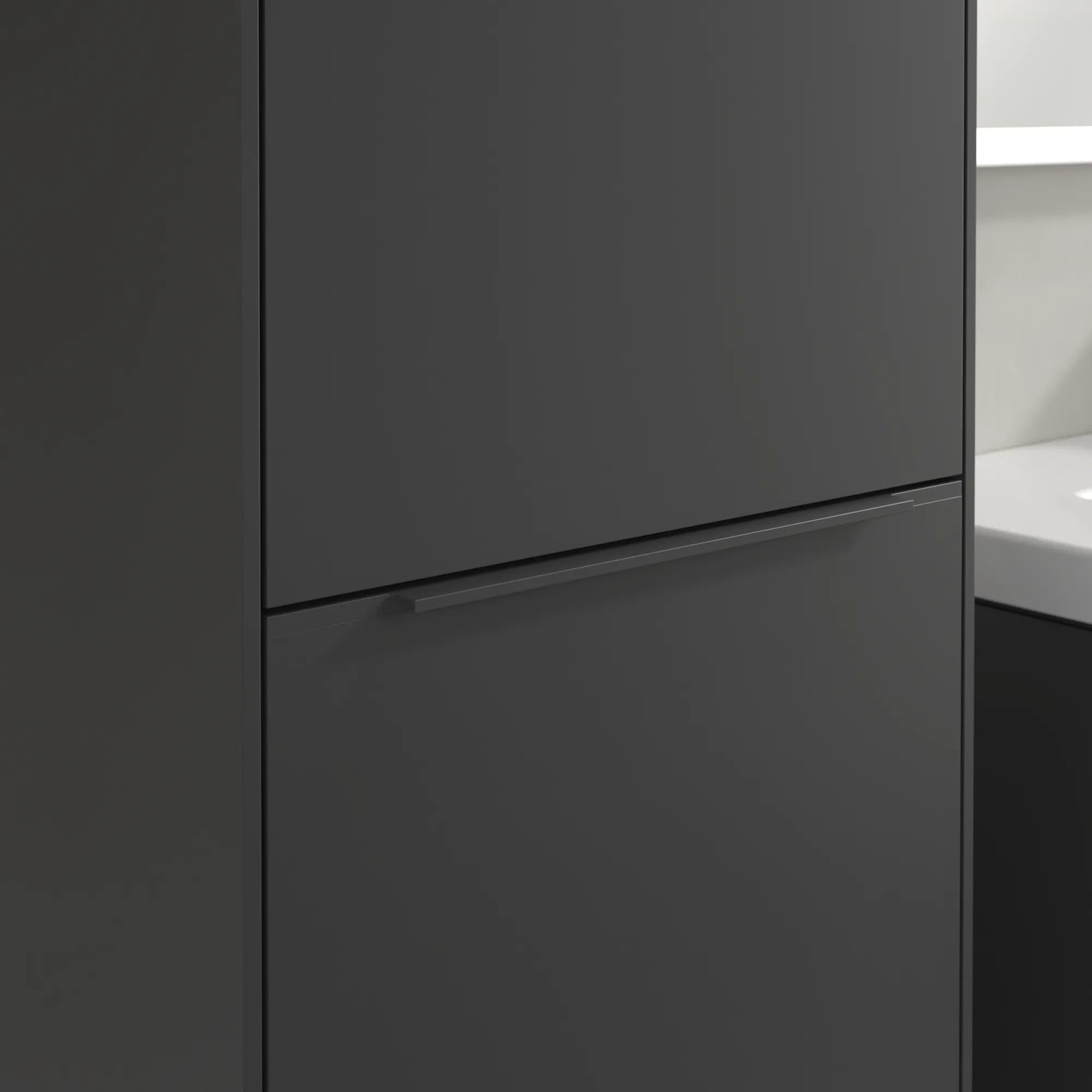 Villeroy & Boch Hochschrank mit Wäschekorb-Klappe „Subway 3.0“ 45 × 171 × 36,2 × 36,2 cm 1 Tür, 1 Wäscheklappe, 1 × fixer Fachboden, Anschlag: links, 2 × Glasfachboden, 1 Tür, Anschlag links