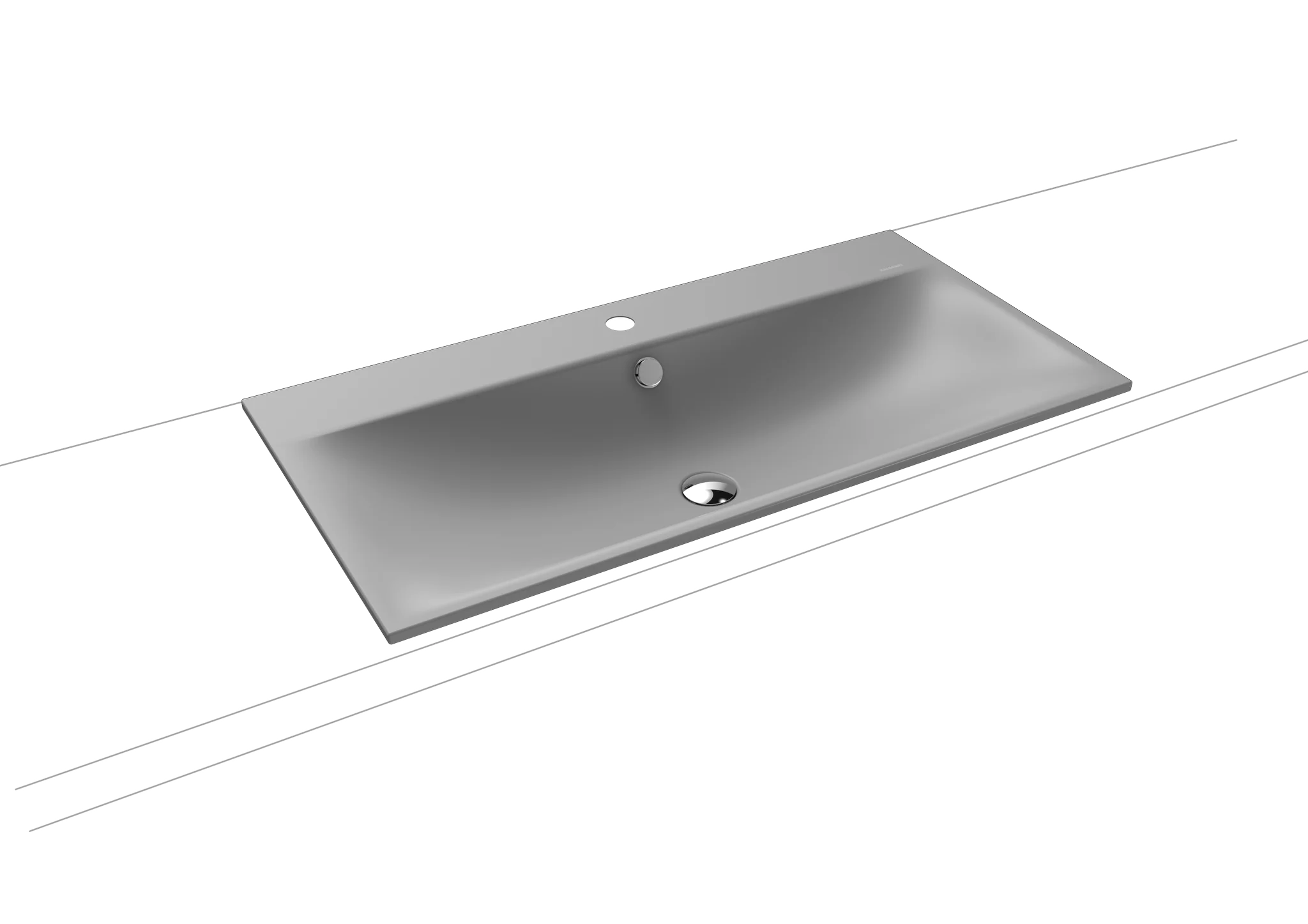 Kaldewei SILENIO Einbauwaschtisch, 900x460 mm, cool grey 30, Perl-Effekt, Antidröhn, mit Überlauf, chrom