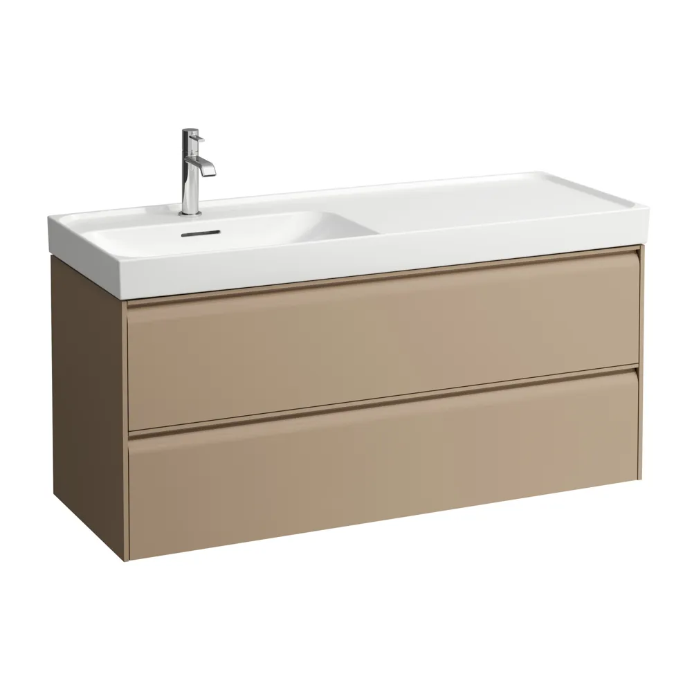 Waschtischunterbau MEDA 448x1182x515 2 Schubladen integrierte Griffleiste für Waschtisch H817110 weiß matt