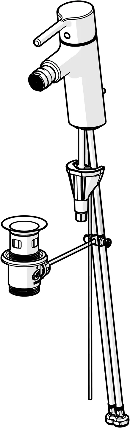 HansaVANTIS Bidetarmatur Hansavantis 2022 EHM Bidetbatterie 5243 Ablaufgarnitur Chrom