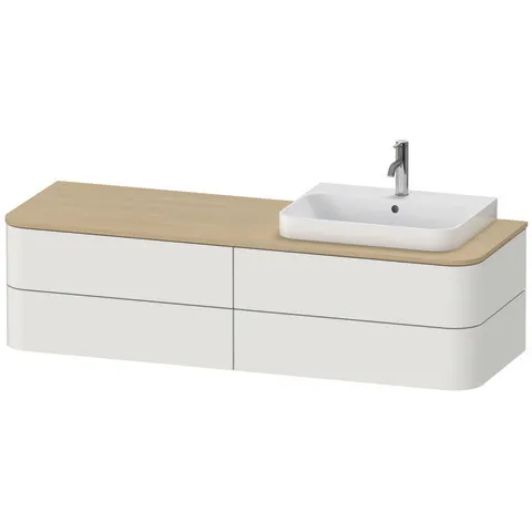 Duravit Waschtischunterschrank wandhängend „Happy D.2 Plus“ 160 × 40,8 × 55 cm Nordic Weiß Seidenmatt, rechts Duravit Waschtischunterschrank wandhängend „Happy D.2 Plus“ 160 × 40,8 × 55 cm Nordic Weiß Seidenmatt, rechts