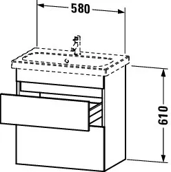 Duravit Waschtischunterschrank wandhängend „DuraStyle“ 58 × 61 × 36,8 cm