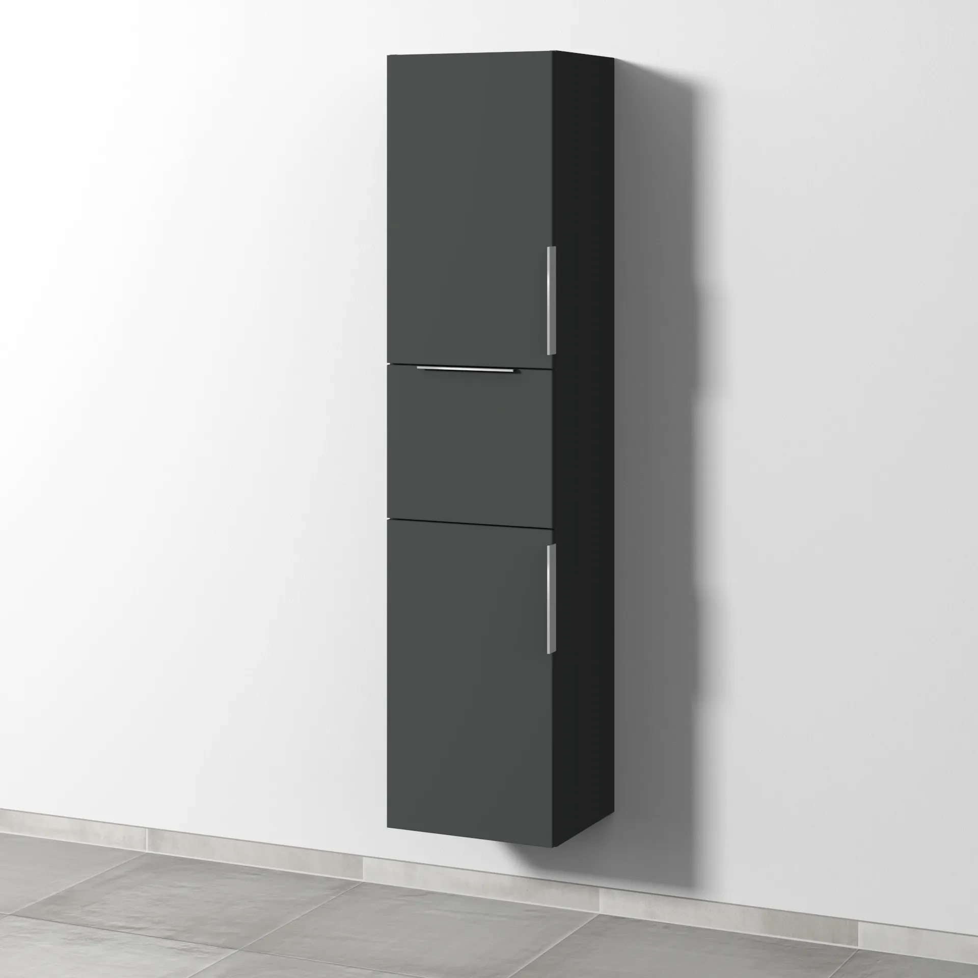 Sanipa Hochschrank „3way“ 400 × 1700 × 345 mm Anschlag links, in Graphit (matt), Anschlag links