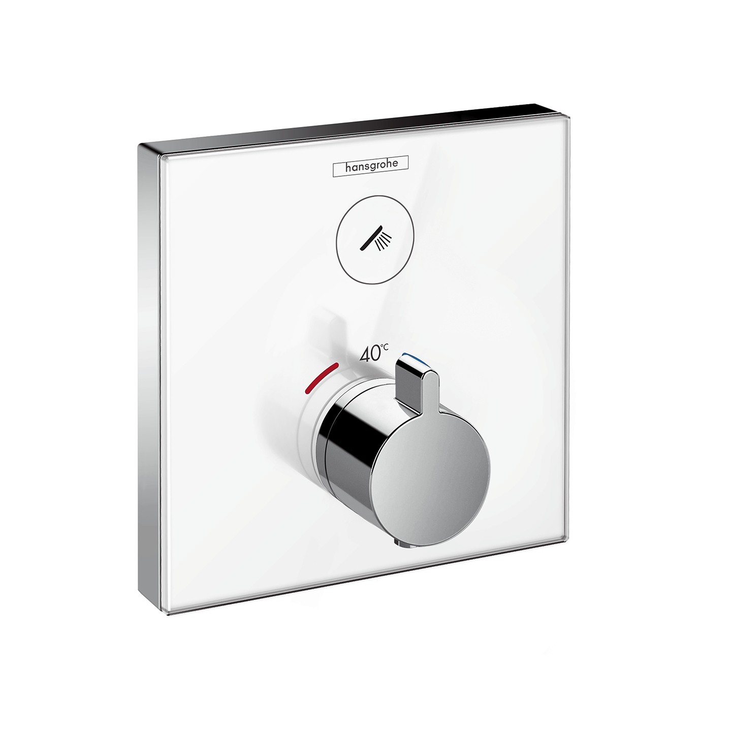 Thermostat Unterputz ShowerSelect Glas 1 Verbraucher weiss/chrom