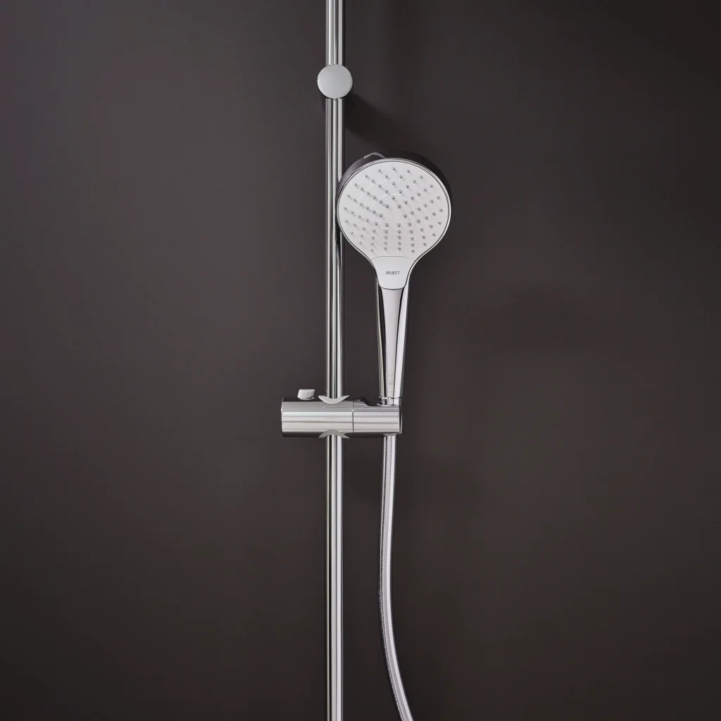 Hansgrohe Croma Select S Handbrause EcoSmart weiß/chrom, 110 mm Brausekopfgröße, Rain/TurboRain/IntenseRain Strahlarten, QuickClean, max. Durchfluss 9 l/min bei 3 bar