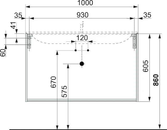 KEUCO X-LINE Waschtischunterbau mit Auszug/Schubkasten 1000x605x490mm weiß/weiß