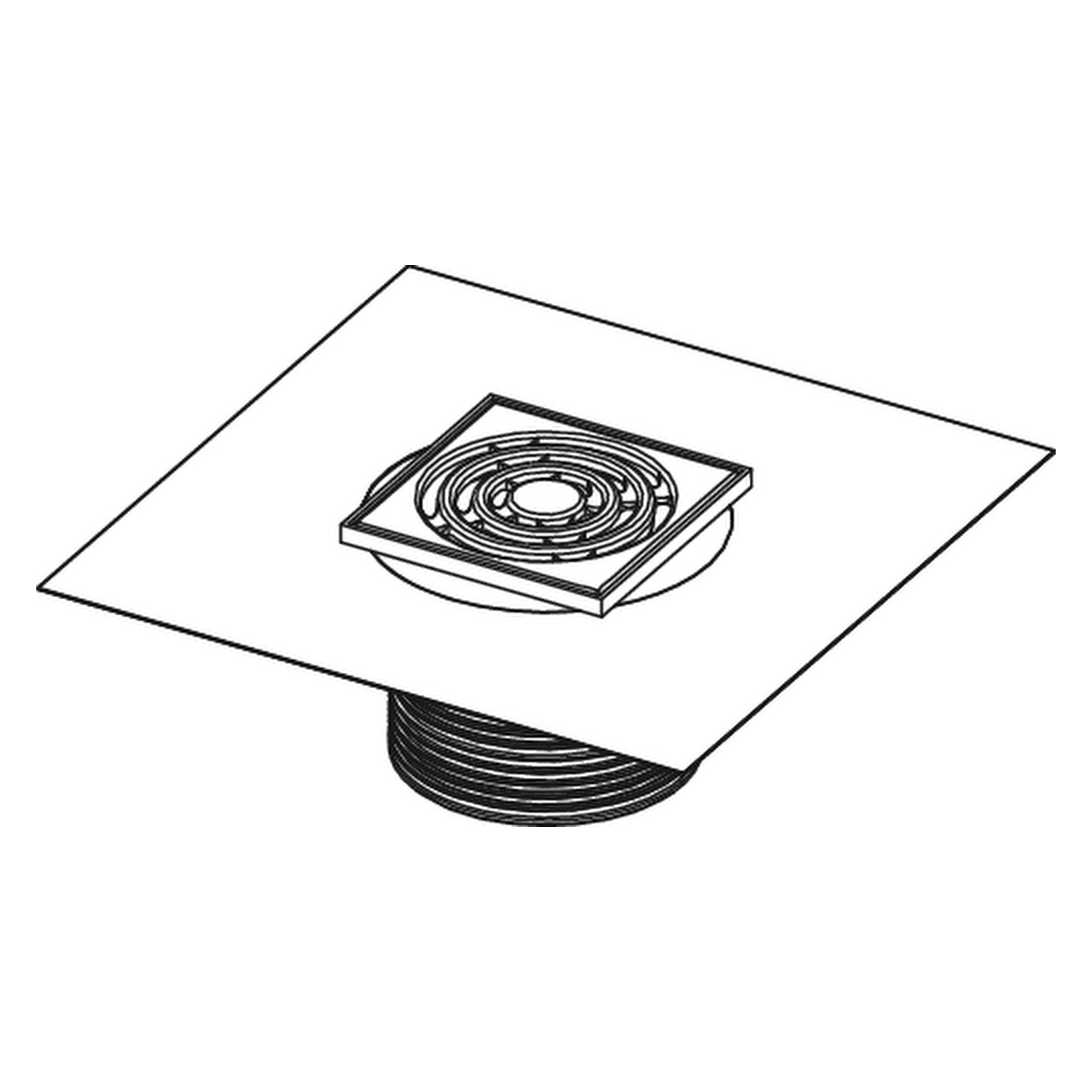 TECEdrainpoint S Rostrahmen Kunststoff, 100 mm, inklusive Designrost, mit werkseitig angebrachter Seal System Dichtmanschette