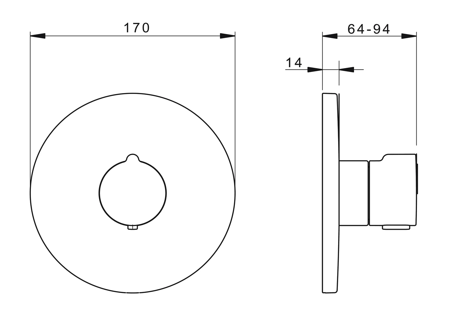 HansaHOME Duscharmatur Fertigmontageset für Brausebatterie 8860 Rosette rund Chrom