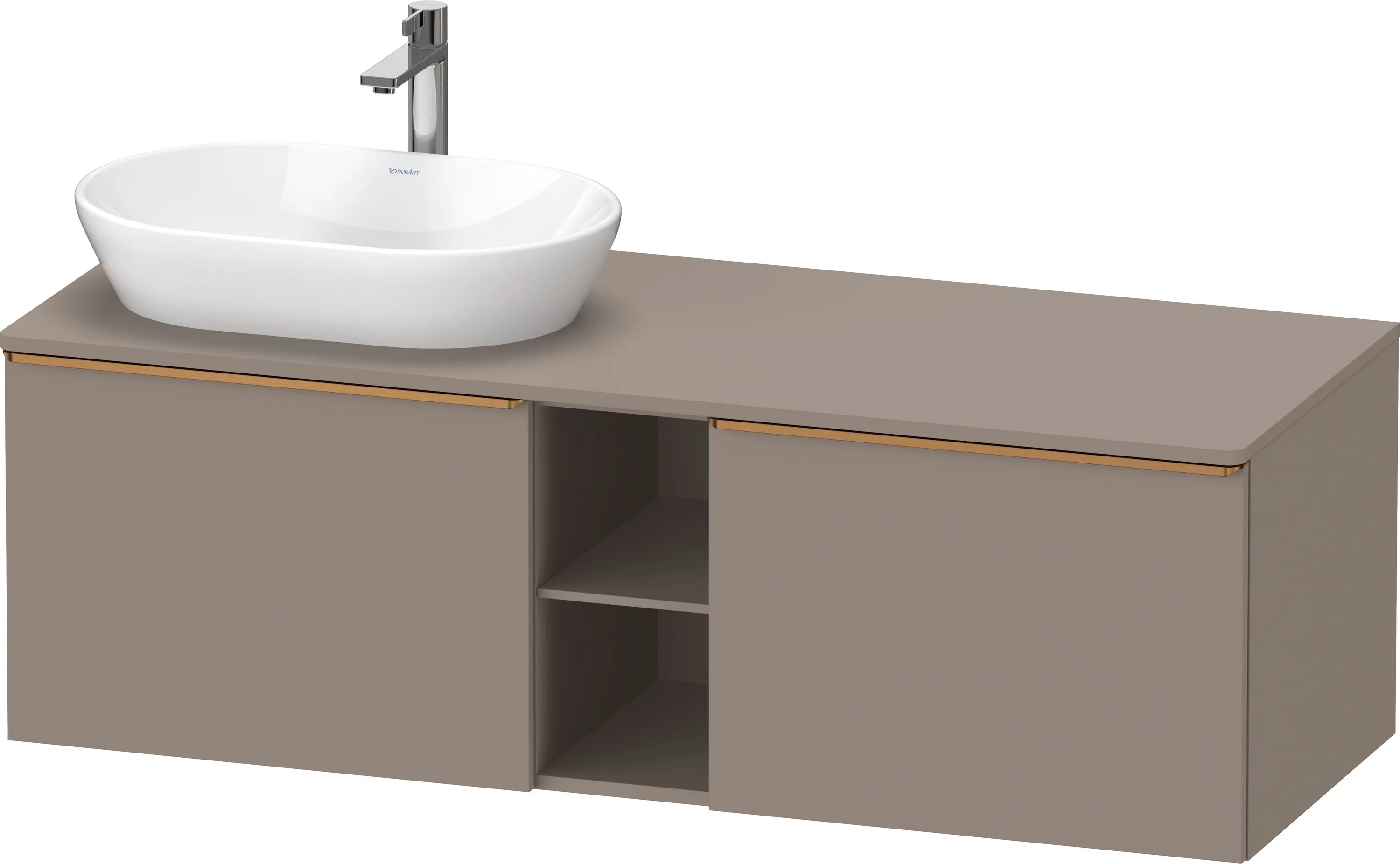 Duravit Waschtischunterschrank wandhängend „D-Neo“ 140 × 45,9 × 55 cm Basalt Matt