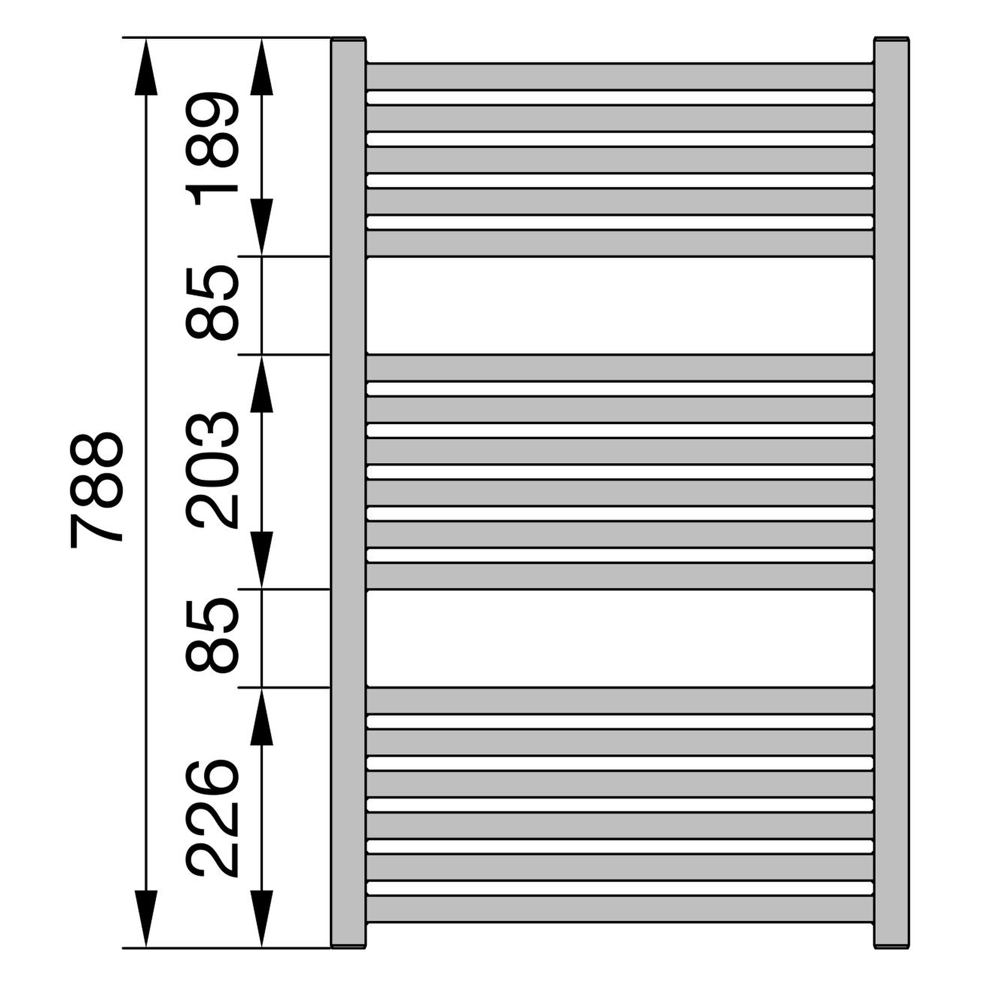 Zehnder Design-Heizkörper „Zeno“ für Warmwasser-Zentralheizung oder gemischten Betrieb mit 50 mm-Mittelanschluss einlagig 60 × 78,8 cm in White Matt