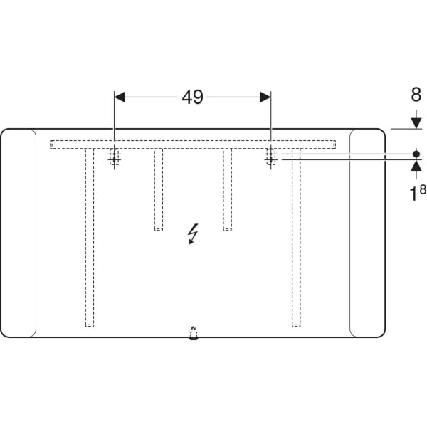 Geberit Option Square Lichtspiegel Beleuchtung beidseitig, Aluminium gebürstet, 120x65x3 cm