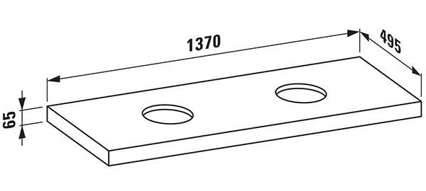 Laufen Waschtisch-Platte LANI 495x1370x65 mit Ausschnitt links und rechts wildeiche Laufen Waschtisch-Platte LANI 495x1370x65 mit Ausschnitt links und rechts wildeiche