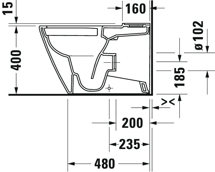 SWC Kombi D-Neo 650mmm, Weiß rimless, fürSPK, TS, Abgang Vario, HYG