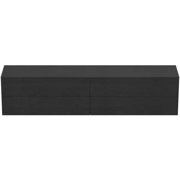 Ideal Standard Conca Waschtischunterschrank, Eiche geflammt, 4 Auszüge, Push-Open mit Softclose, 2387x505x550 mm