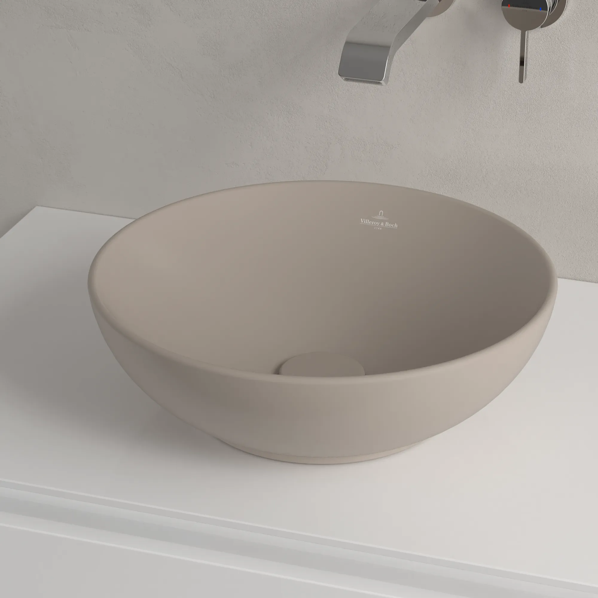 Villeroy & Boch Aufsatzwaschbecken Loop & Friends Almond CeramicPlus 380x380x150mm mit Überlauf Villeroy & Boch Aufsatzwaschbecken Loop & Friends Almond CeramicPlus 380x380x150mm mit Überlauf