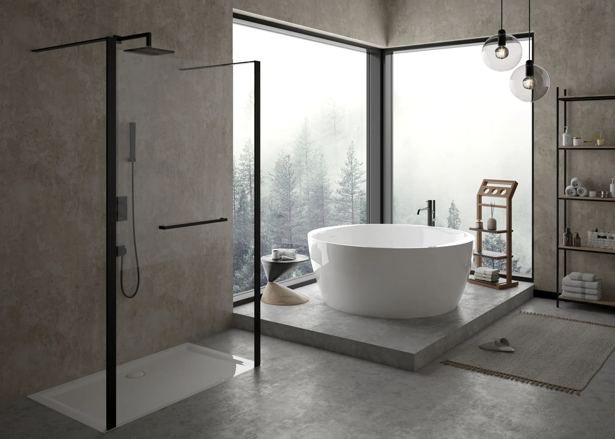 Hoesch iSensi Rund 1500 (Monolith) mit Ablaufgarnitur Hoesch iSensi Rund 1500 (Monolith) mit Ablaufgarnitur