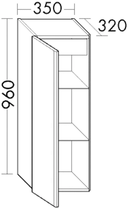 burgbad Hochschrank „Iveo“ 390 × 960 × 360 mm in Eiche Dekor Cashmere