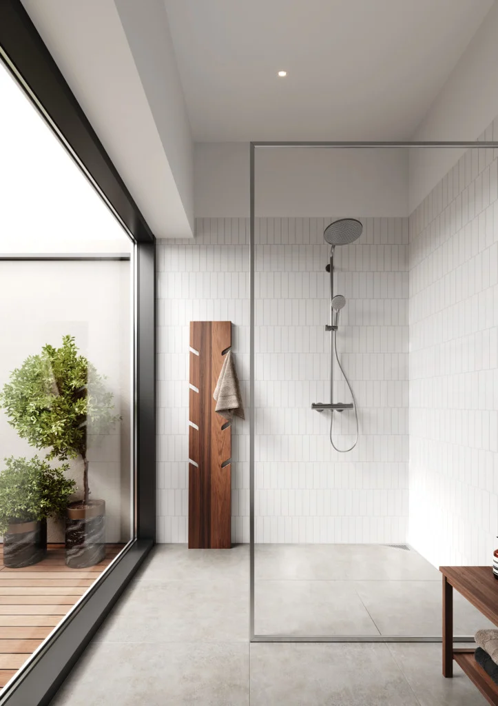 Hansgrohe RainDrain Corner Komplettset Punktablauf 240x240 mm Edelstahl V2A - rahmenloses Design, höhenverstellbar, bis zu 45 l/min Ablaufleistung