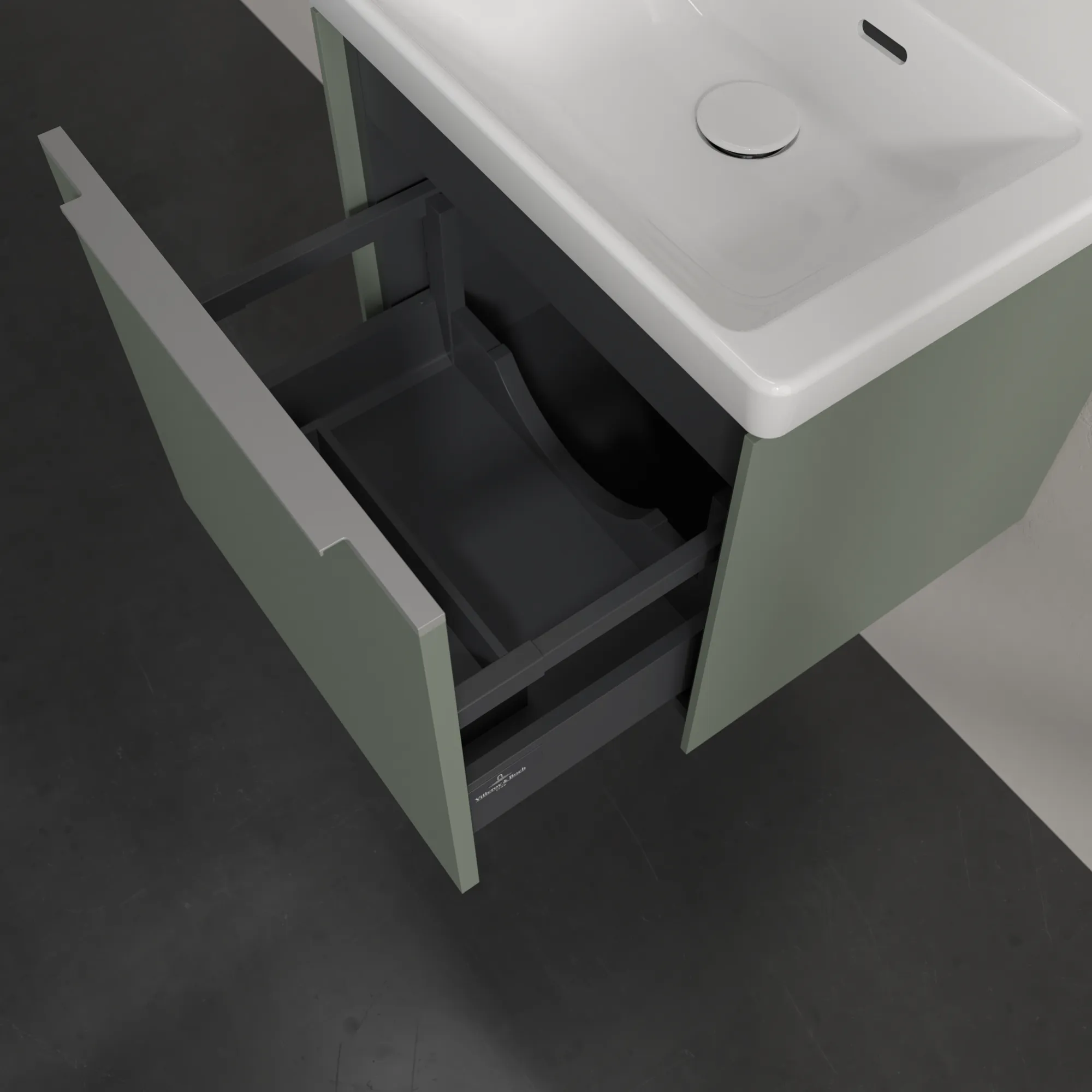 Villeroy & Boch Waschtischunterschrank „Subway 3.0“ für Schrankwaschtisch 473 × 429 × 408 mm Soft Green, für Becken mittig Villeroy & Boch Waschtischunterschrank „Subway 3.0“ für Schrankwaschtisch 473 × 429 × 408 mm Soft Green, für Becken mittig