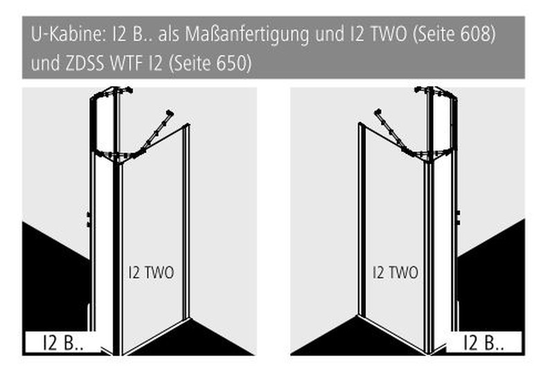 Kermi Duschdesign Fünfeck-Duschkabine mit Pendeltüren mit Festfeldern für gleichschenklige Wannen „IBIZA 2000“ Glas SR Opaco, Profile Weiß (RAL 9016), Anschlag links und rechts, Drehtür zweiteilig BV: 975 - 1000 mm WE: 985 -