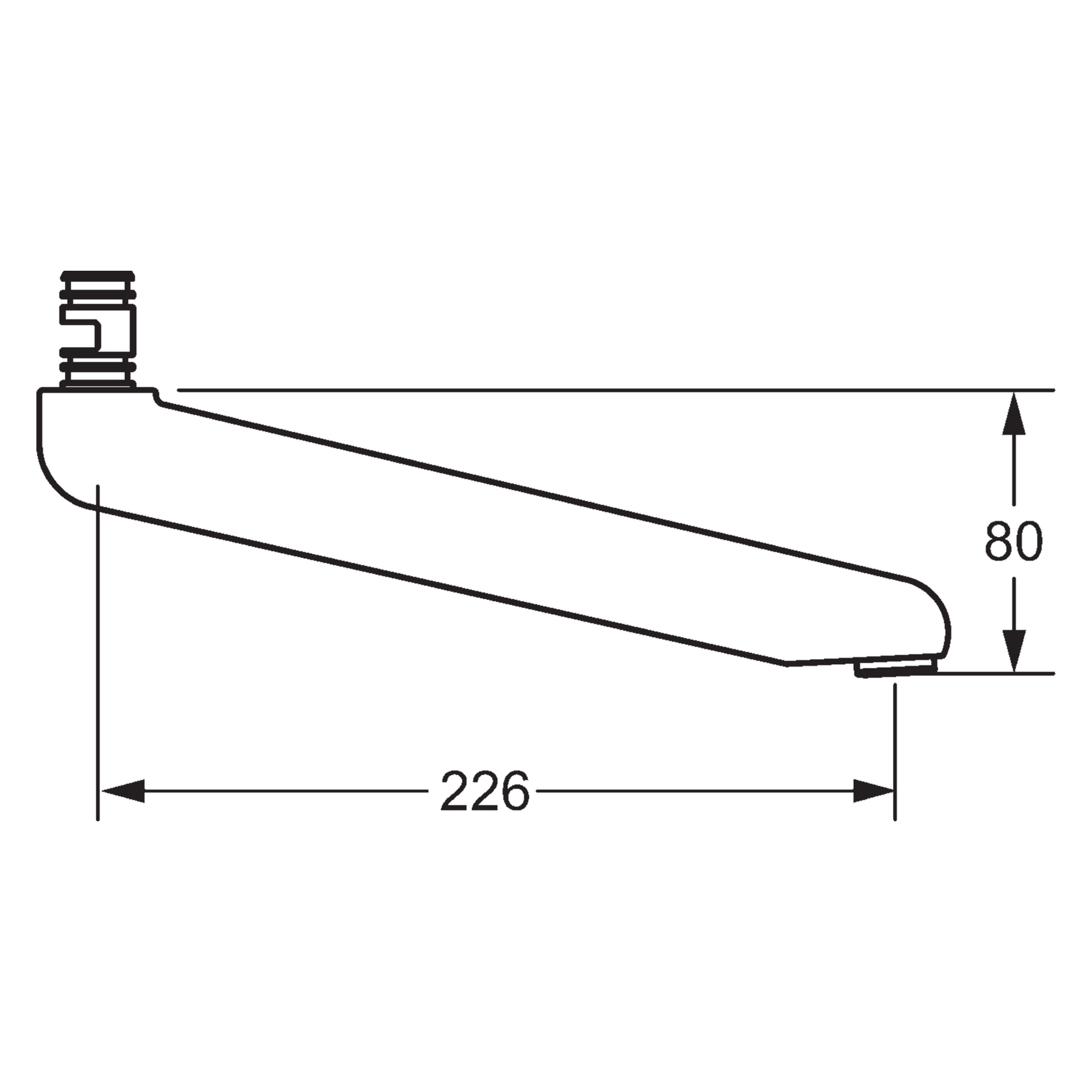 Hansa Auslauf Hansa 0270 L=226 Ausladung 226 mm Chrom Hansa Auslauf Hansa 0270 L=226 Ausladung 226 mm Chrom