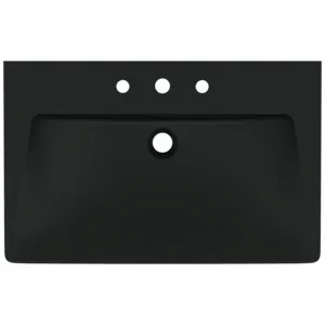 Waschbecken „Tipo-Z“ 74 × 47 × 90 cm, Hahnlochposition mittig in Schwarz Matt Waschbecken „Tipo-Z“ 74 × 47 × 90 cm, Hahnlochposition mittig in Schwarz Matt