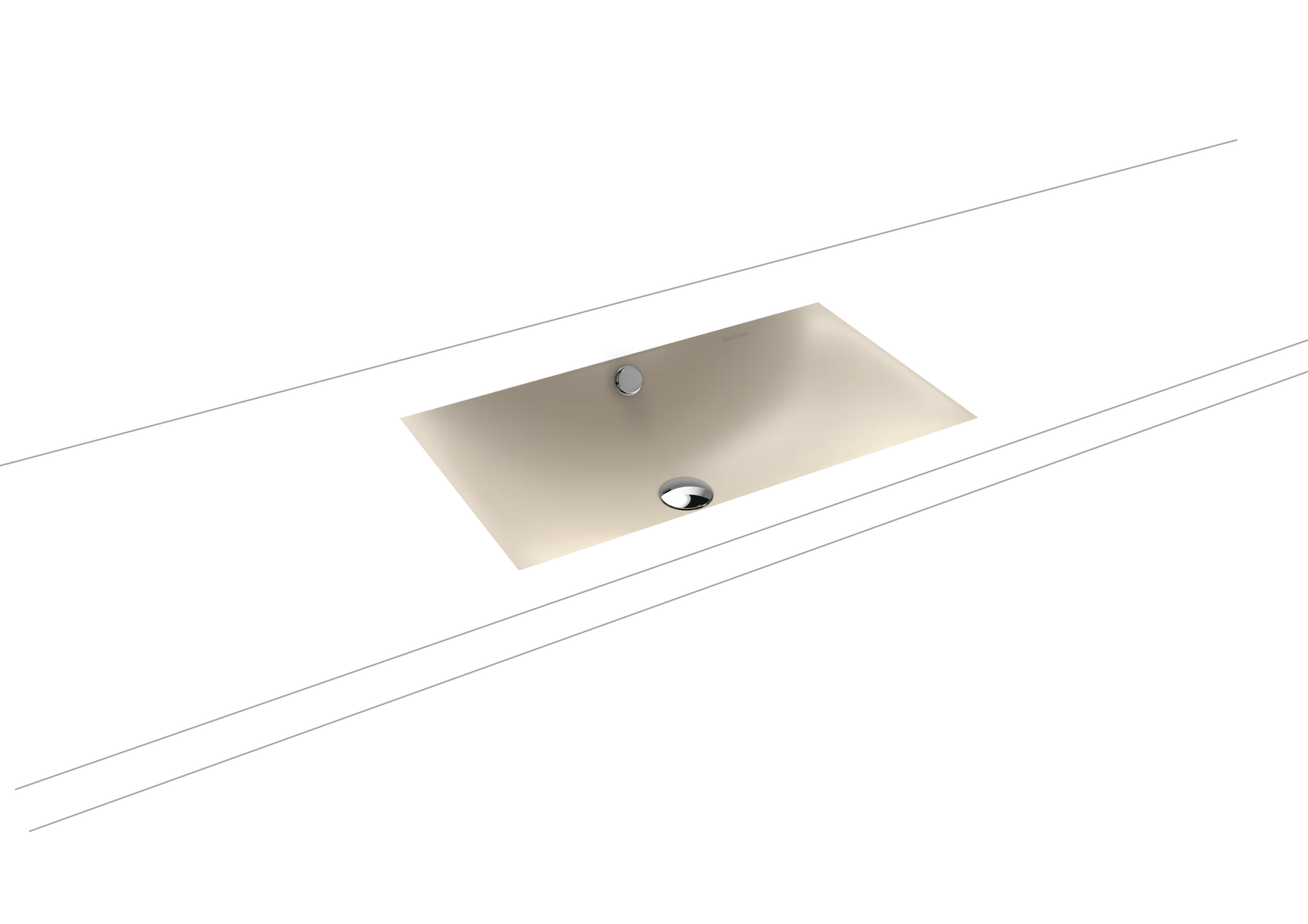 Kaldewei SILENIO Unterbauwaschtisch, Modell 3047, warm beige 20, Perl-Effekt, 634x391 mm, Randhöhe 123 mm, mit Überlauf