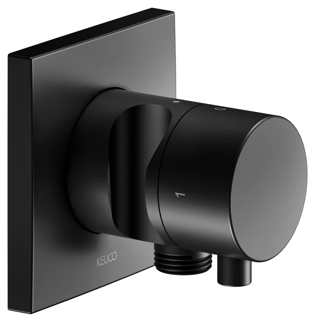 KEUCO IXMO Ab- und Umstellventil Unterputz für 2 Verbraucher mit Schlauchanschluss und Brausehalter schwarz matt