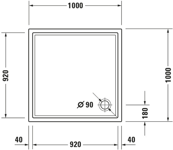 Duravit quadrat Duschwanne „Starck Slimline“ 100 × 100 cm 