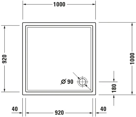 Duravit quadrat Duschwanne „Starck Slimline“ 100 × 100 cm ohne Antislip