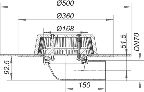 Power Dachablauf 86.0 DallBit, DN 70