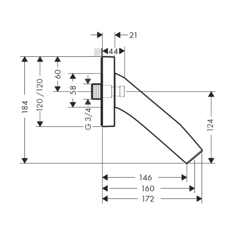 Wanneneinlauf Axor Starck Organic DN20 chrom Wanneneinlauf Axor Starck Organic DN20 chrom