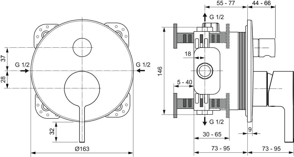 Badearmatur Unterputz Joy, Bausatz2, DIN EN 1717, Brushed Gold Badearmatur Unterputz Joy, Bausatz2, DIN EN 1717, Brushed Gold
