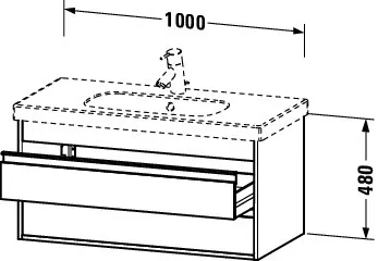 Duravit Waschtischunterschrank wandhängend „Ketho“ 100 × 48 × 45,5 cm Graphit Matt Duravit Waschtischunterschrank wandhängend „Ketho“ 100 × 48 × 45,5 cm Graphit Matt
