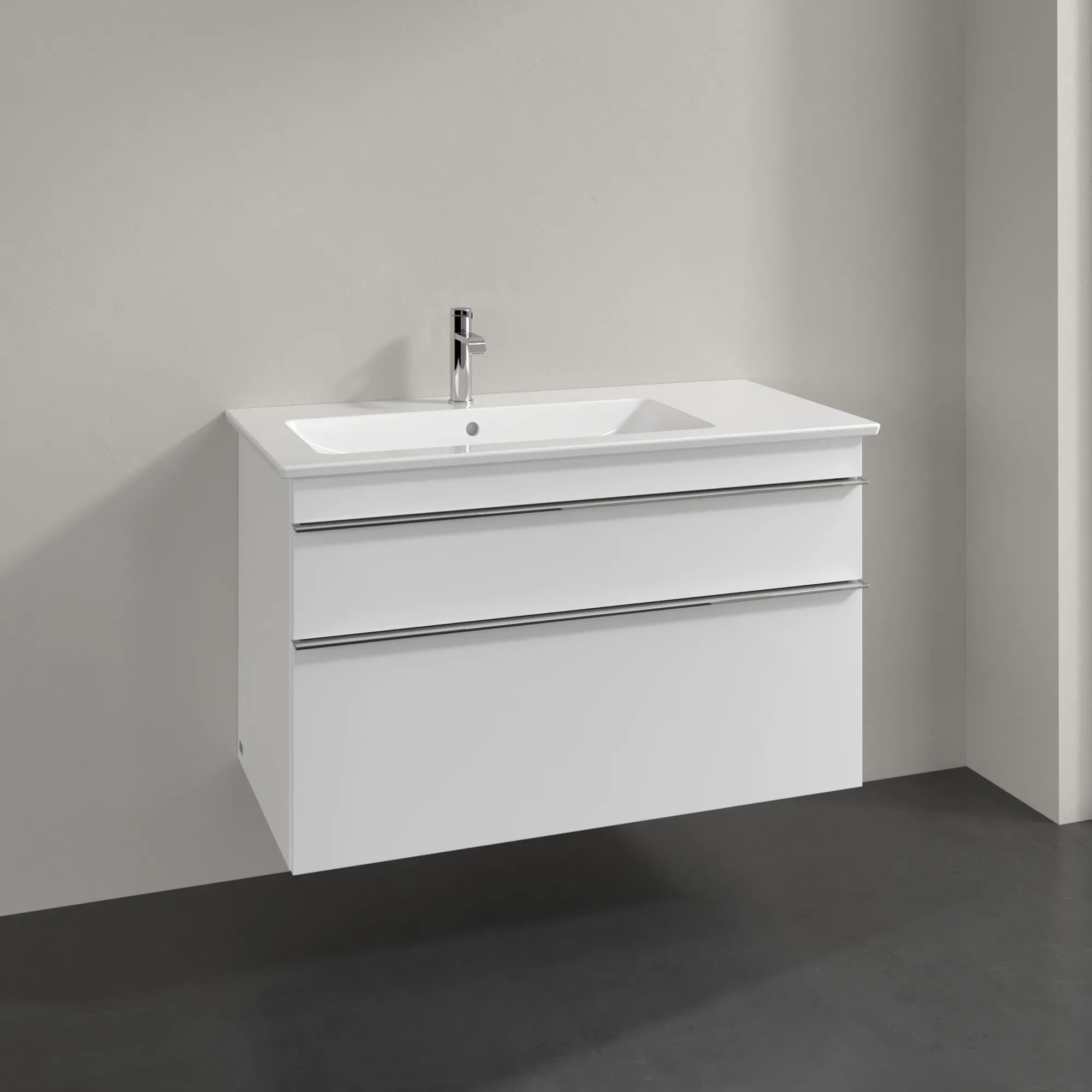 Villeroy & Boch Waschtischunterschrank „Venticello“ für Schrankwaschtisch 953 × 590 × 502 mm Glossy White, für Becken links