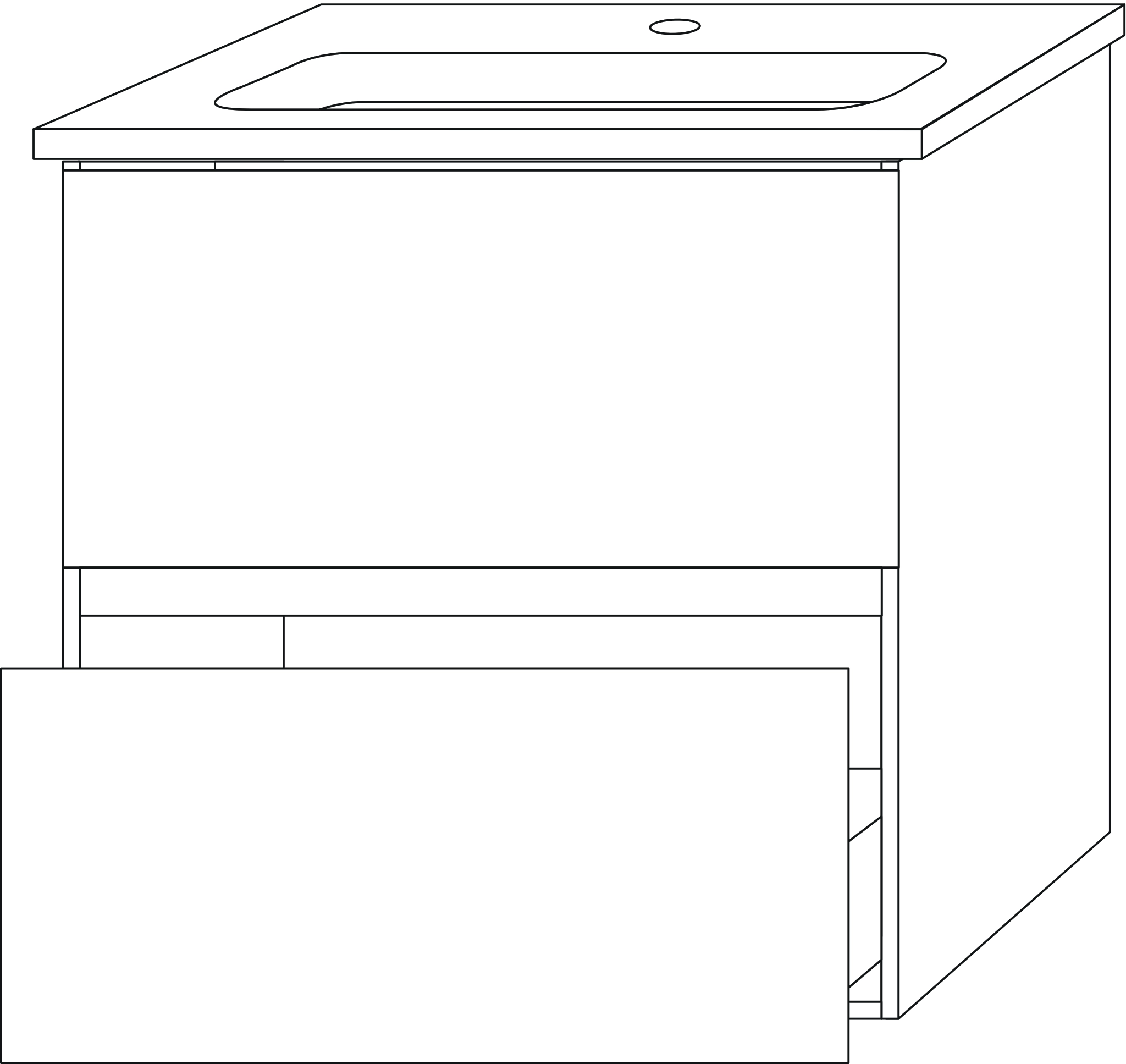 Sanipa Waschtischunterschrank „Solo One“ 575 × 545 × 388 mm in Eiche Tabak Sanipa Waschtischunterschrank „Solo One“ 575 × 545 × 388 mm in Eiche Tabak