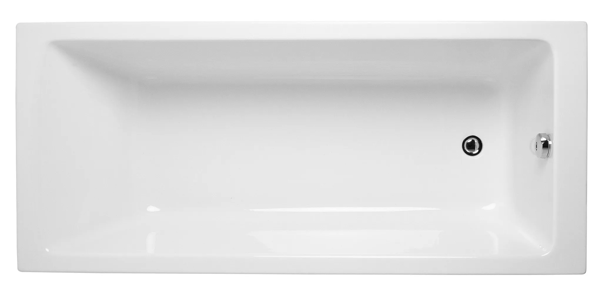 Integra Badewanne 160 x 75 cm Körperformwanne Einbauversion Weiß Hochglanz