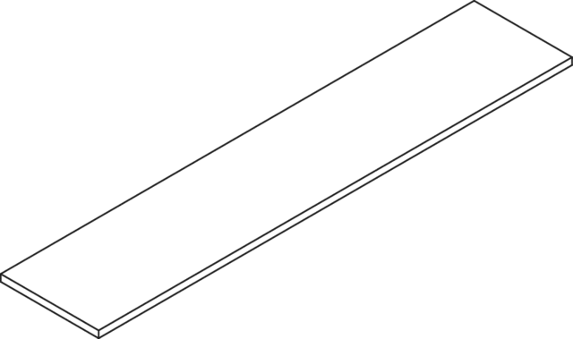 Glasplatte der Serie 477, Klarglas, mit geschliffenen Kanten, B: 557 mm, T: 116 mm, Stärke 8mm Glasplatte der Serie 477, Klarglas, mit geschliffenen Kanten, B: 557 mm, T: 116 mm, Stärke 8mm