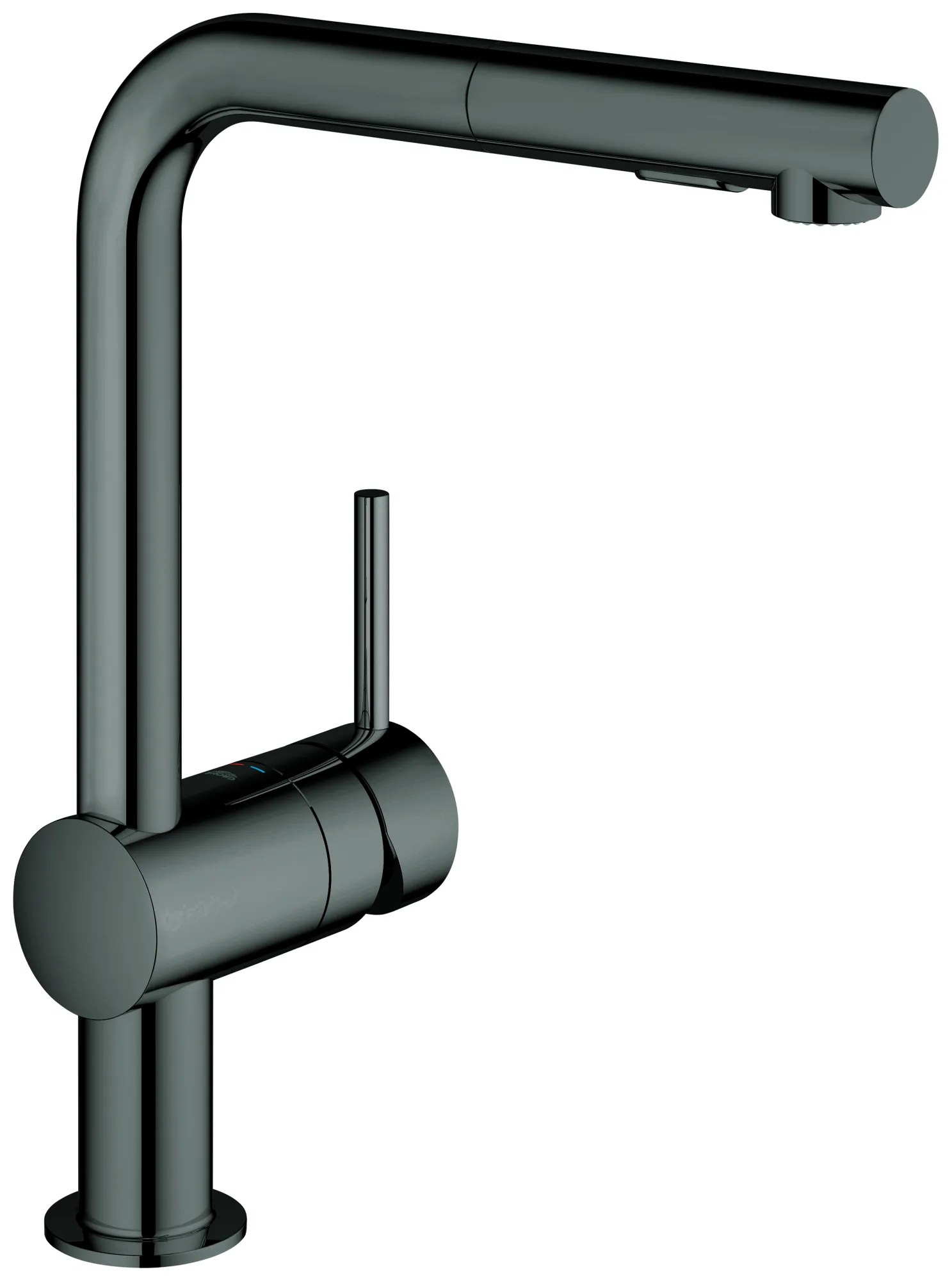 Grohe Minta Einhand-Spültischbatterie, ½ L-Auslauf, Einlochmontage, herausziehbare Dual Spülbrause, hard graphite Grohe Minta Einhand-Spültischbatterie, ½ L-Auslauf, Einlochmontage, herausziehbare Dual Spülbrause, hard graphite