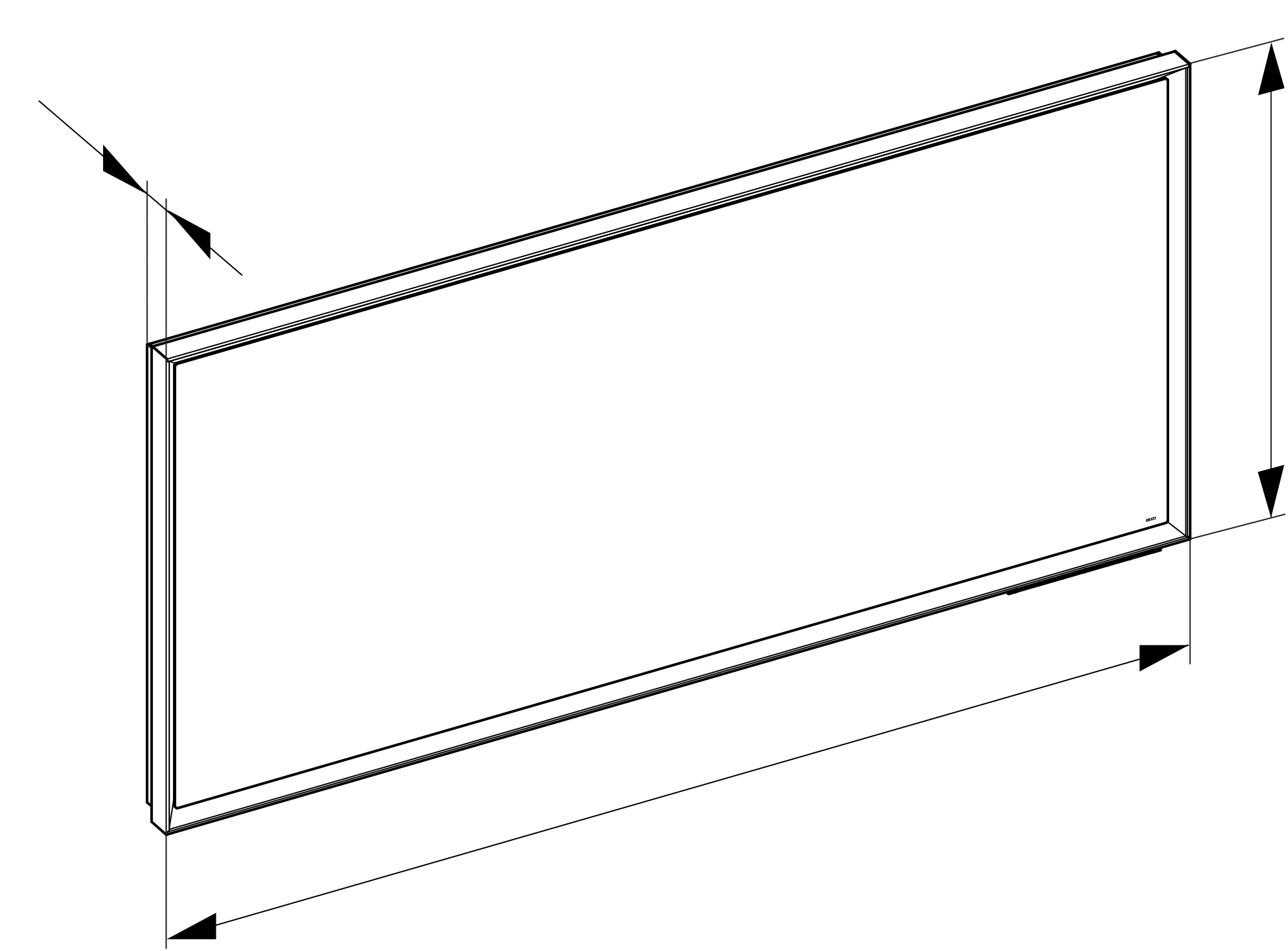 KEUCO Spiegel „Royal Lumos“ in Schwarz (eloxiert), mit Spiegelheizung 1400 × 650 mm