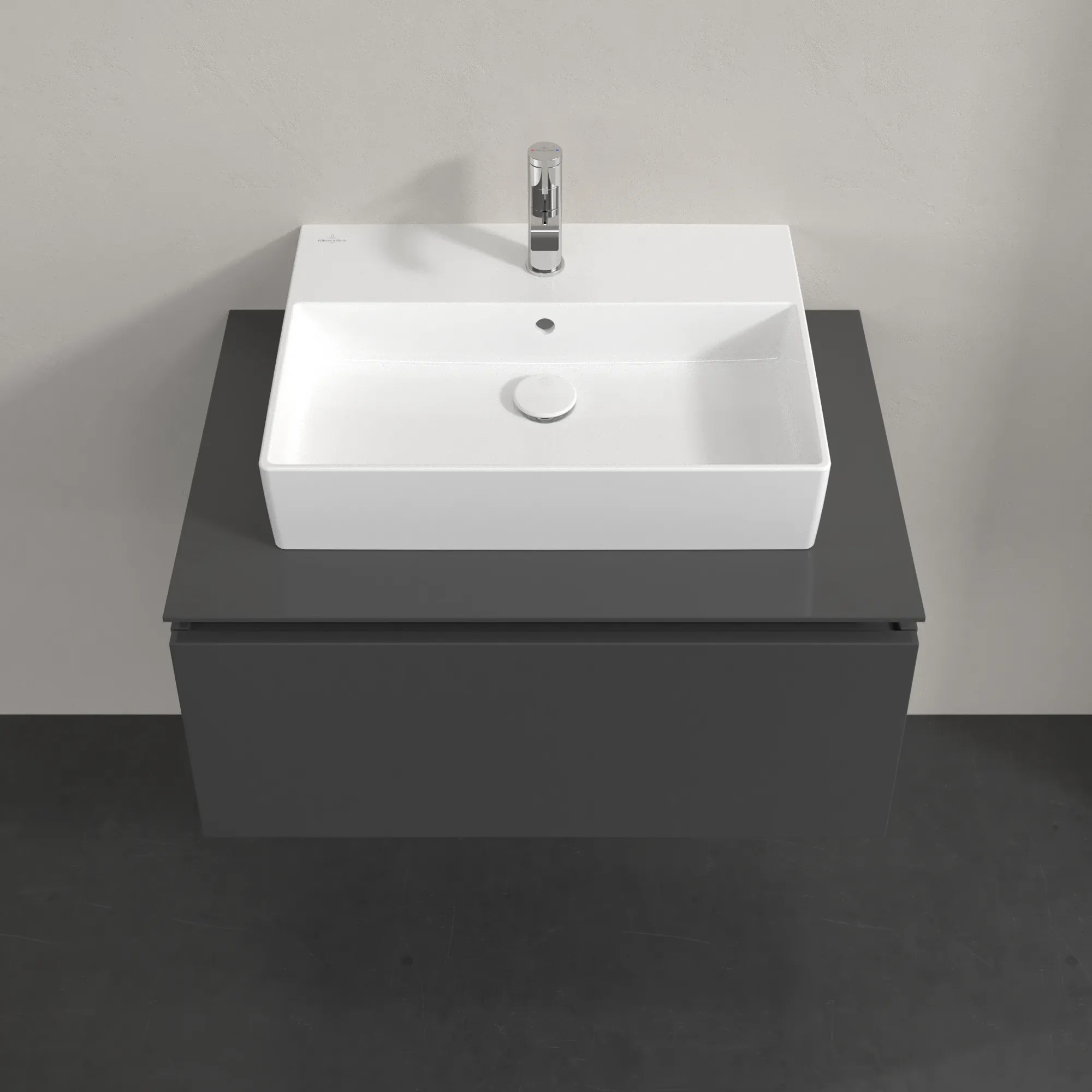 Villeroy & Boch Waschtischunterschrank „Legato“ für Schrankwaschtisch 800 × 380 × 500 mm Glossy Grey, für Becken mittig