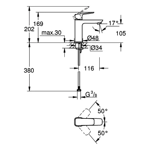 Grohe Cubeo Einhand-Waschtischbatterie M-Size chrom Grohe Cubeo Einhand-Waschtischbatterie M-Size chrom