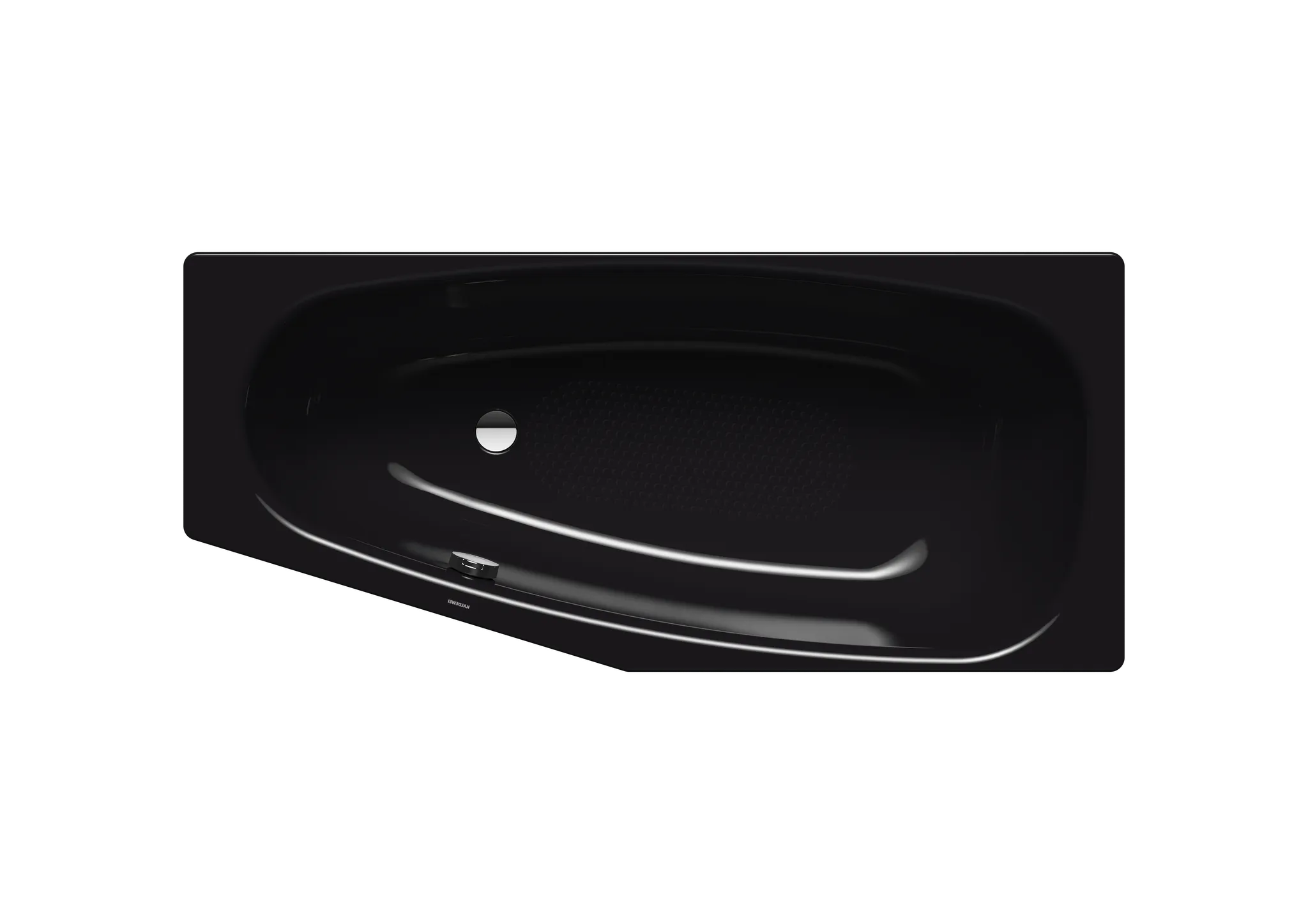 Kaldewei MINI LINKS Badewanne, schwarz, 1570x700 mm, Vollantislip, seitlicher Ab- und Überlauf