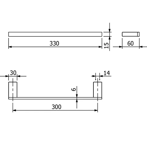 VELA C Handtuchhalter Länge = 300MM chrom VELA C Handtuchhalter Länge = 300MM chrom