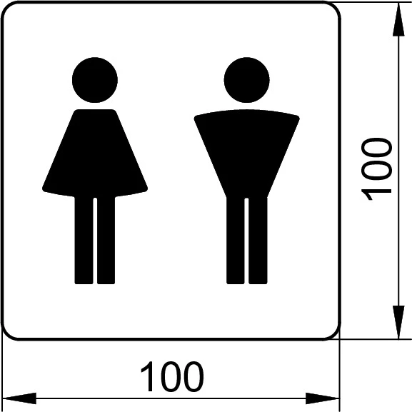 Plan 14971010000 Türschild Damen/Herren verchromt