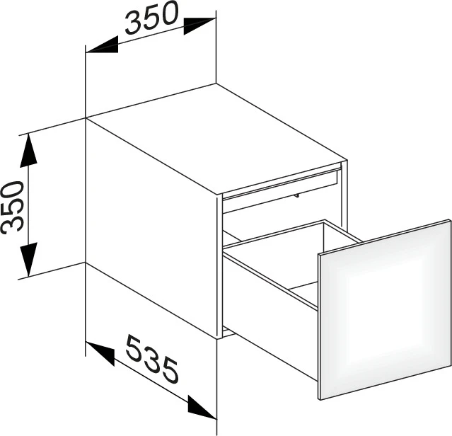 Edition 11 Sideboard mit Auszug 350 x 350 x 535 mm trüffel/trüffel